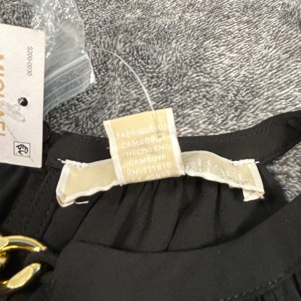 Michael Kors Black Gold Chain Keyhole Sleeveless Blouse Top Size S - Picture 5 of 8